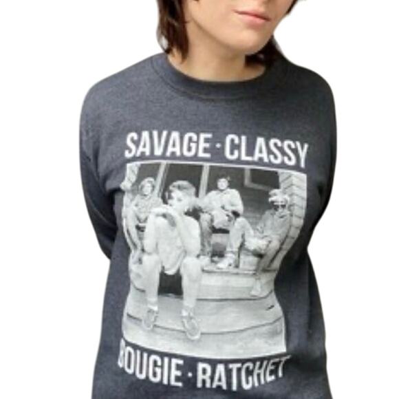 Golden Girls Trip Mashup Savage Classy Bougie Ratchet Crop Tee, Size Large - Picture 1 of 4